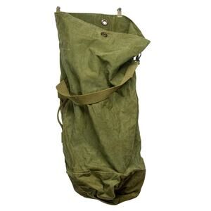Vintage US Army Olive Drab Heavy Canvas Duffel Bag
